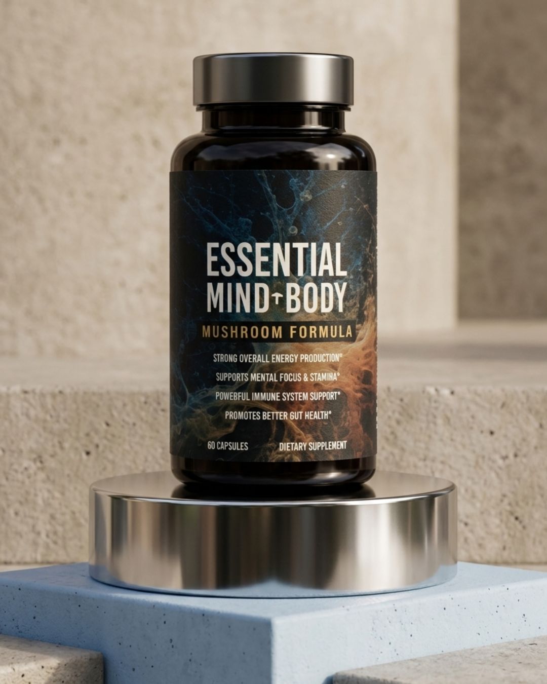 Essential Mind & Body- Mushroom Complex Supplement Capsules 60 ct- MIND BODY ESSENTIAL 60CT BOTTLE
