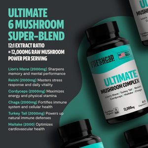 Essential Mind & Body- Organic Mushroom Complex Supplement Capsules 2- Pack 60 ct