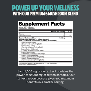Essential Mind & Body- Organic Mushroom Complex Supplement Capsules 2- Pack 60 ct