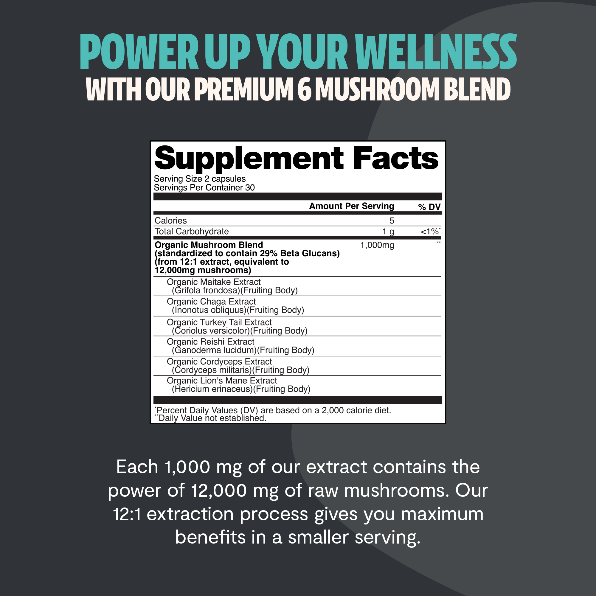 Essential Mind & Body- Organic Mushroom Complex Supplement Capsules 2- Pack 60 ct
