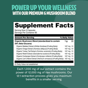 Essential Mind & Body- Organic Mushroom Complex Supplement Capsules 2- Pack 60 ct